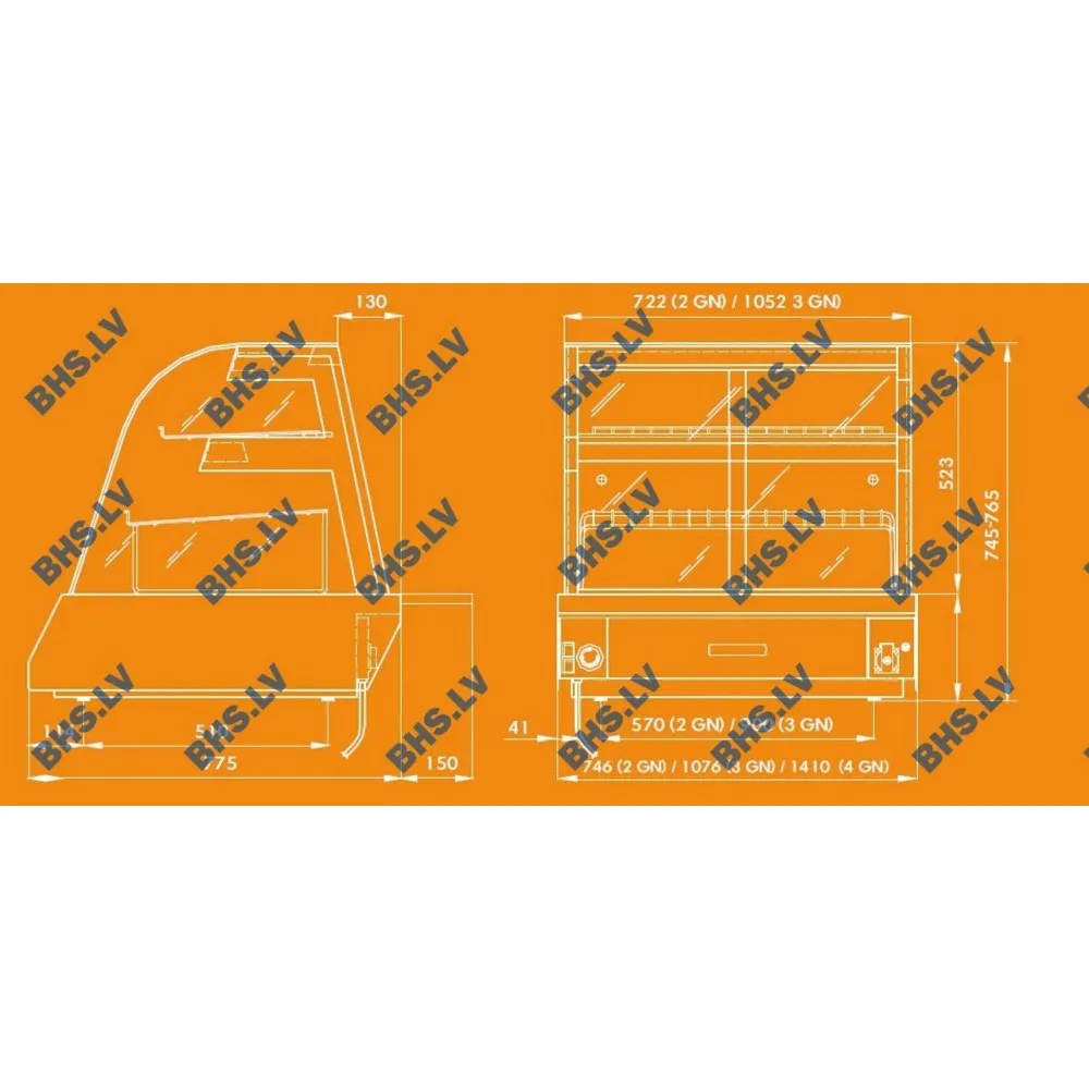 Heated display case KENTUCKY HOT 4GN High