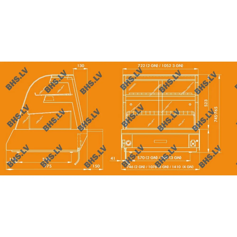 Heated display case KENTUCKY HOT 3GN High