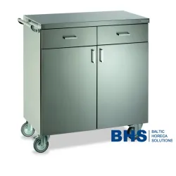 STAINLESS STEEL WAITERS STATION ON CASTORS POLAR2B