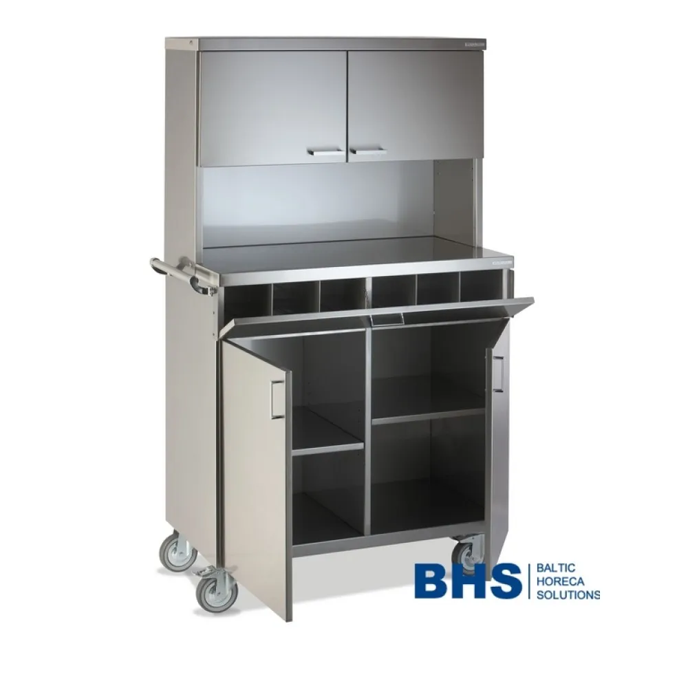 STAINLESS STEEL WAITERS STATION ON CASTORS POLAR2CH