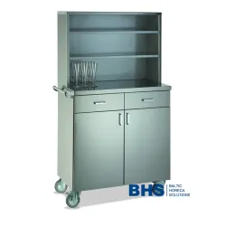 STAINLESS STEEL WAITERS STATION ON CASTORS POLAR2AP