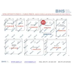 Metal table with sink without self 2600