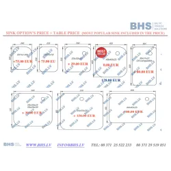 Metal table with 2 sink without self 2600