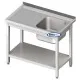 Metal table with sink and shelf 1200