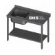 Metal table with sink and self 1300