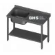 Metal table with sink and shelf 2800