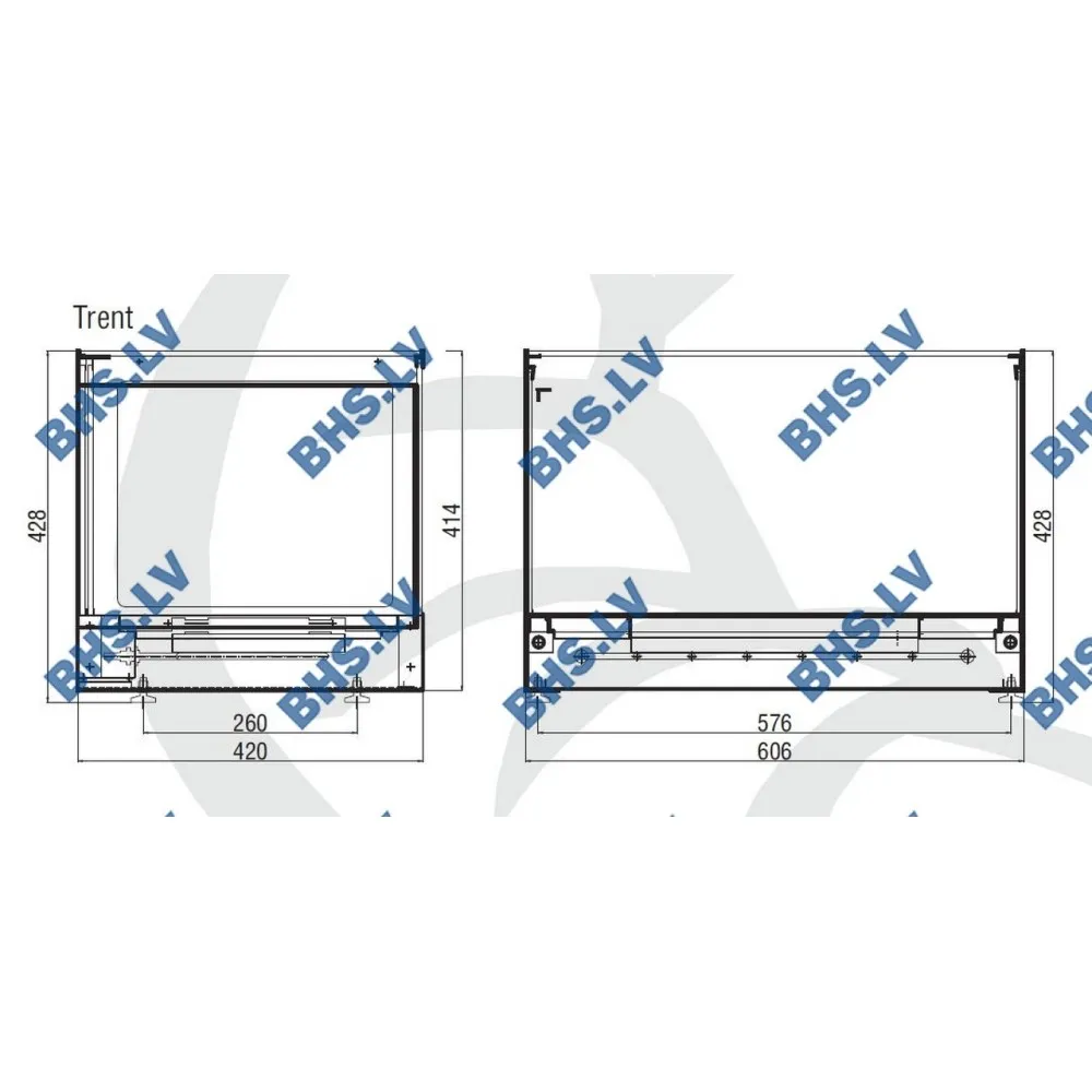 Pastry showcase TRENT Inox - standard