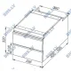 Double drawer block with closed back for GN 1/1 container