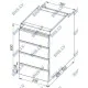 Quadruple drawer block with closed back for GN 1/1 container