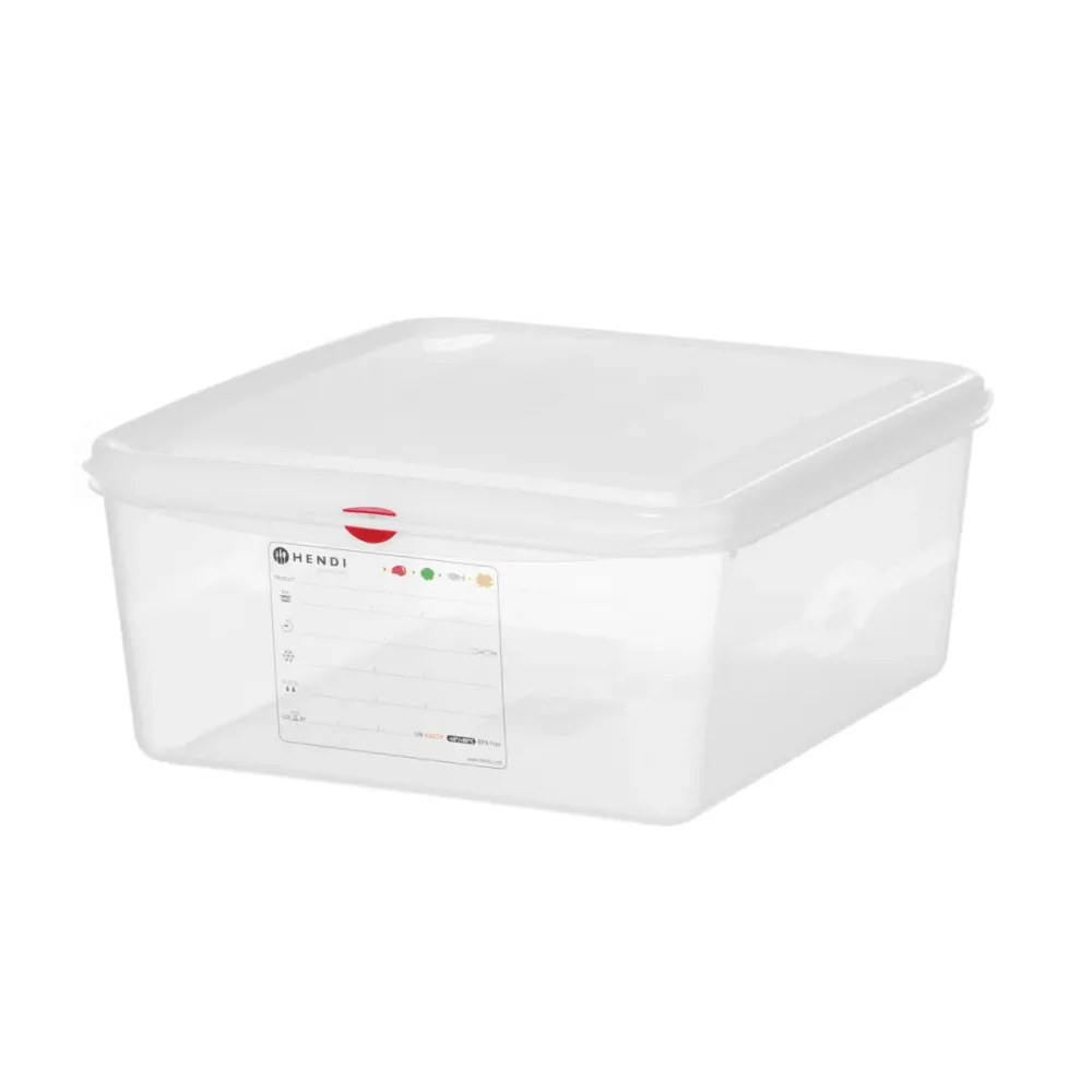 HENDI GN 2/3 Polypropylene Gastronorm Container with Lid, 13.5 L
