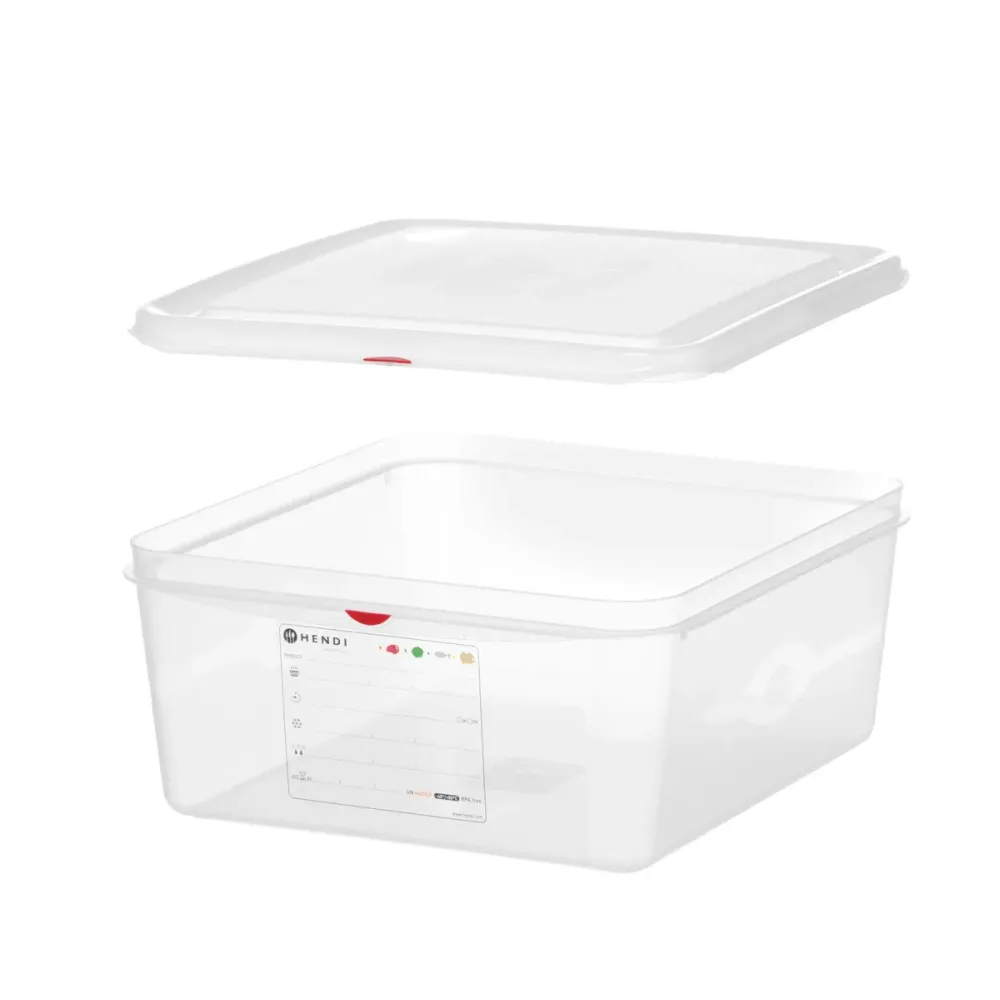 HENDI GN 2/3 Polypropylene Gastronorm Container with Lid, 13.5 L