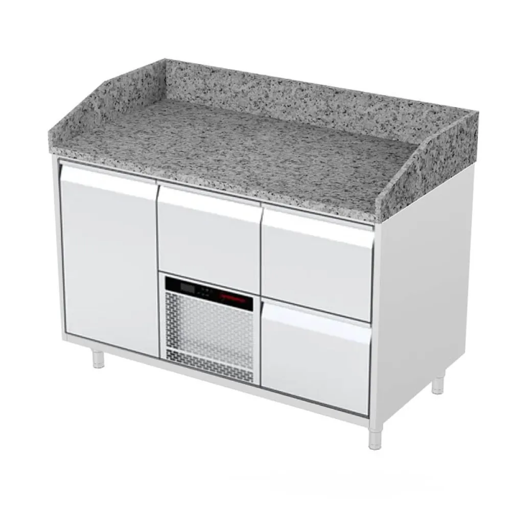 Worktop refrigerator with granite surface P230 1300 mm