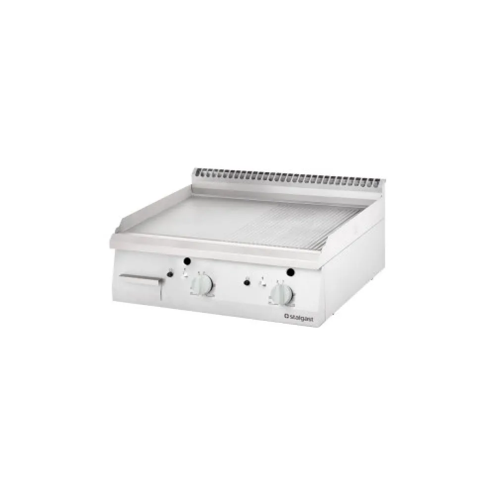 Electric grill ribbed 8.1 kW chrome