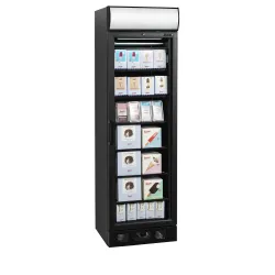 Freezer with advertising banner 270l, black