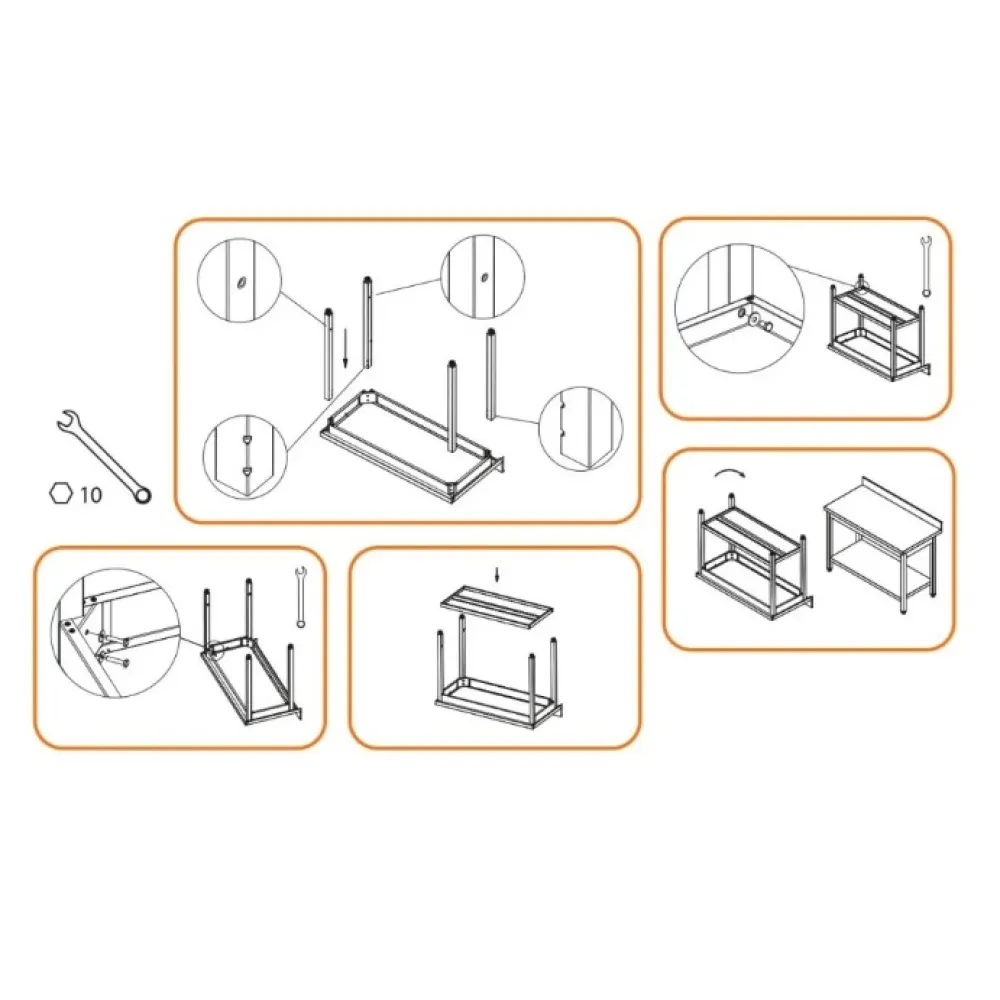 Wall table without shelf 1000