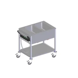 Heated cooking trolley 2xGN 1/1, with separate temperature control