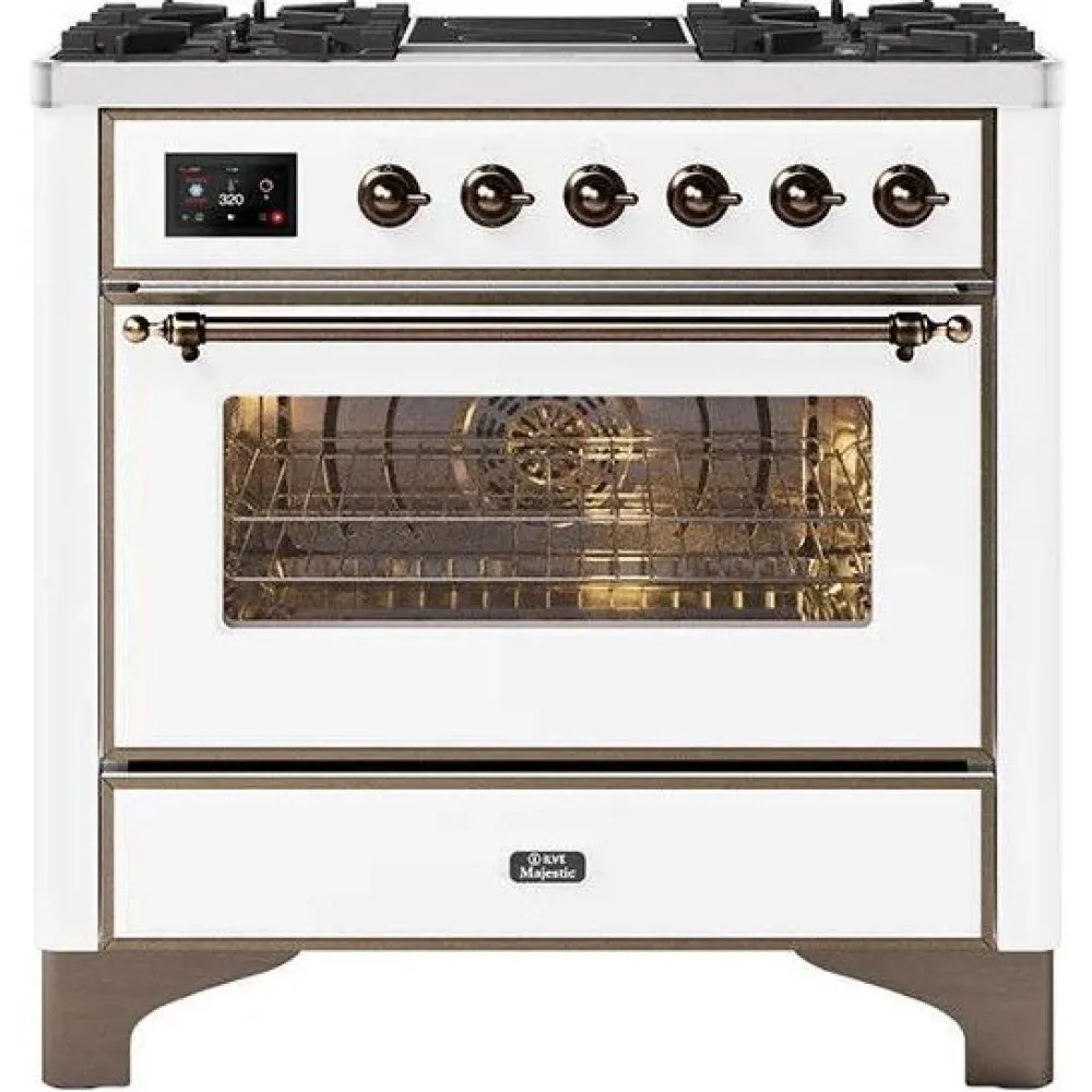 Ilve Majestic 90cm with 4 Gas Burners and Dual Zone Induction