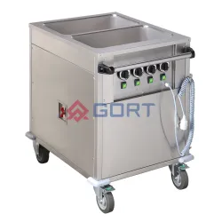 Heated cooking trolley on cupboard 2xGN 1/1, with separate temperature control