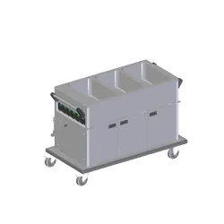 Heated cooking trolley with cupboard 3xGN 1/1, with separate temperature control