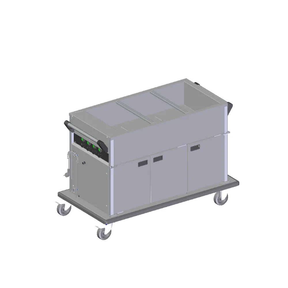 Heated cooking trolley with cupboard 3xGN 1/1, with common temperature control