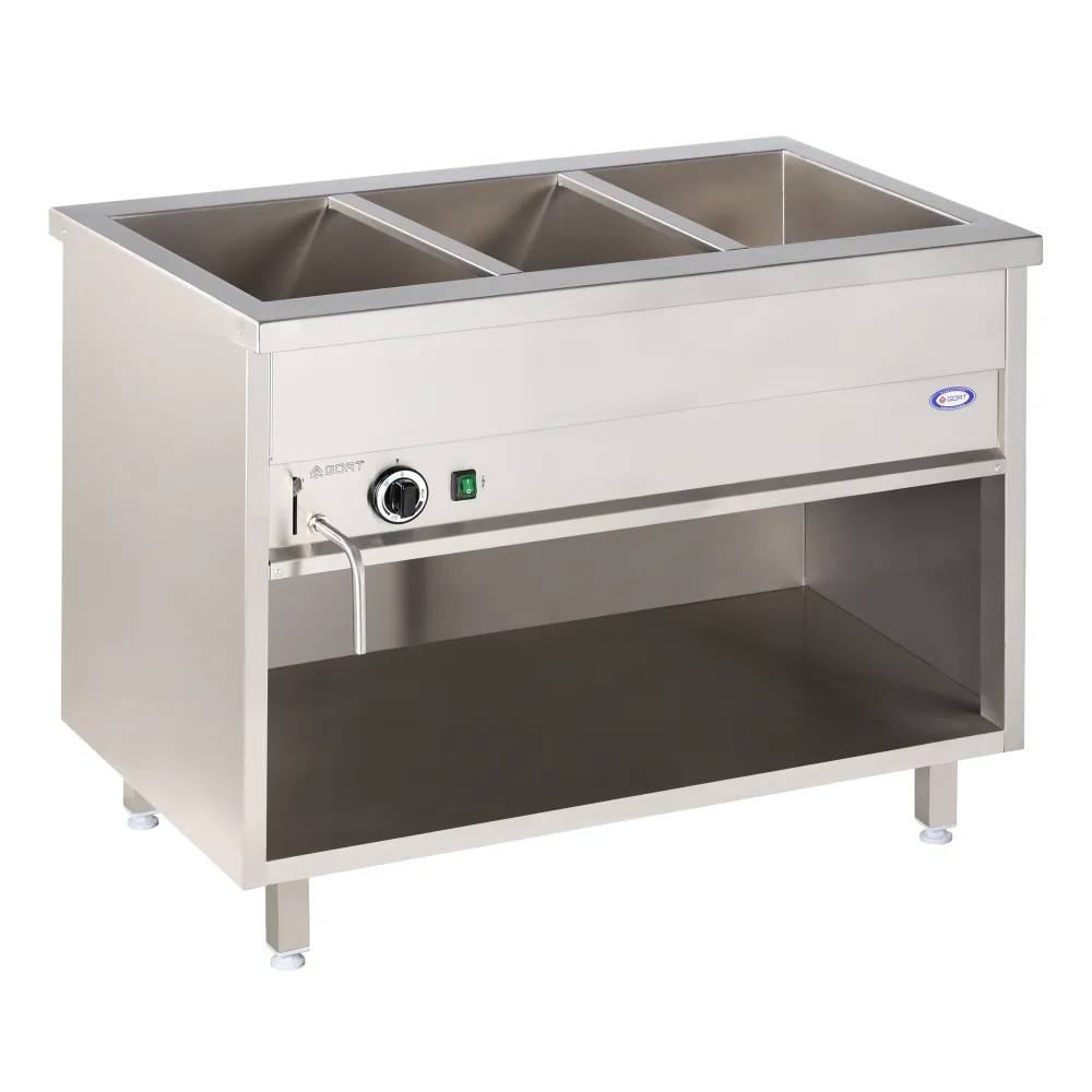 Free standing bain marie 3xGN 1/1, with common temperature control