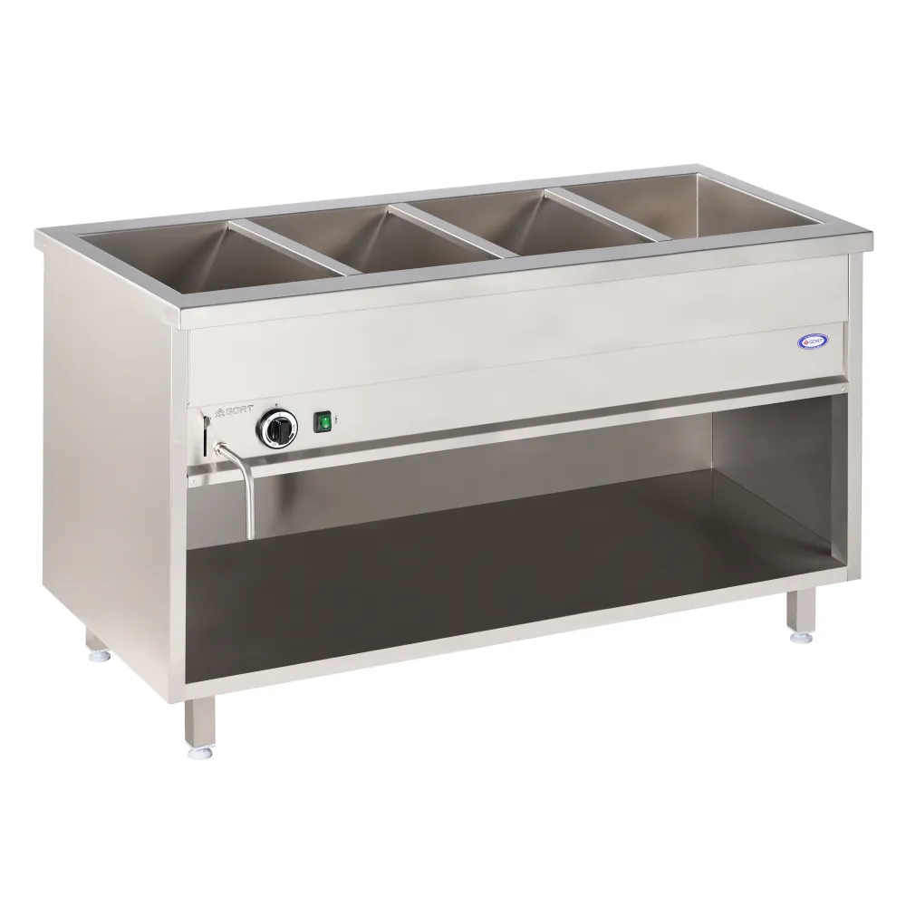 Free standing bain marie 4xGN 1/1, with common temperature control