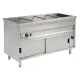 Free standing bain marie with cupboard 4xGN 1/1, with common temperature control
