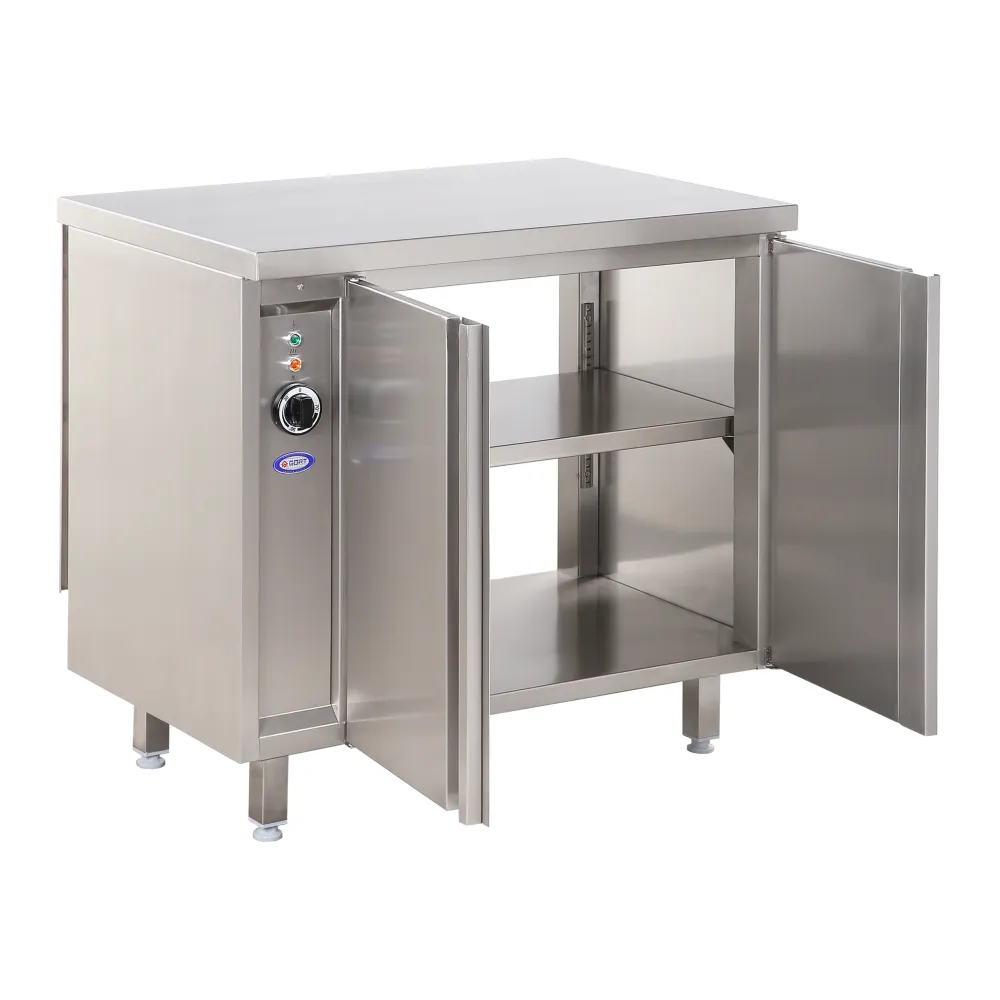 Hot cupboard with double hinged doors 900 x 600 mm