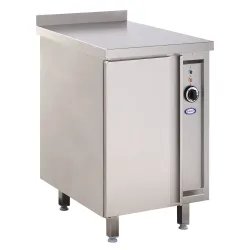 Hot cupboard with hinged door 750 x 600 mm