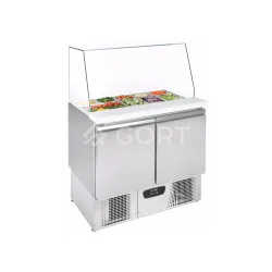 Salad refrigerated counter with glass overshelf GN1/1 104L