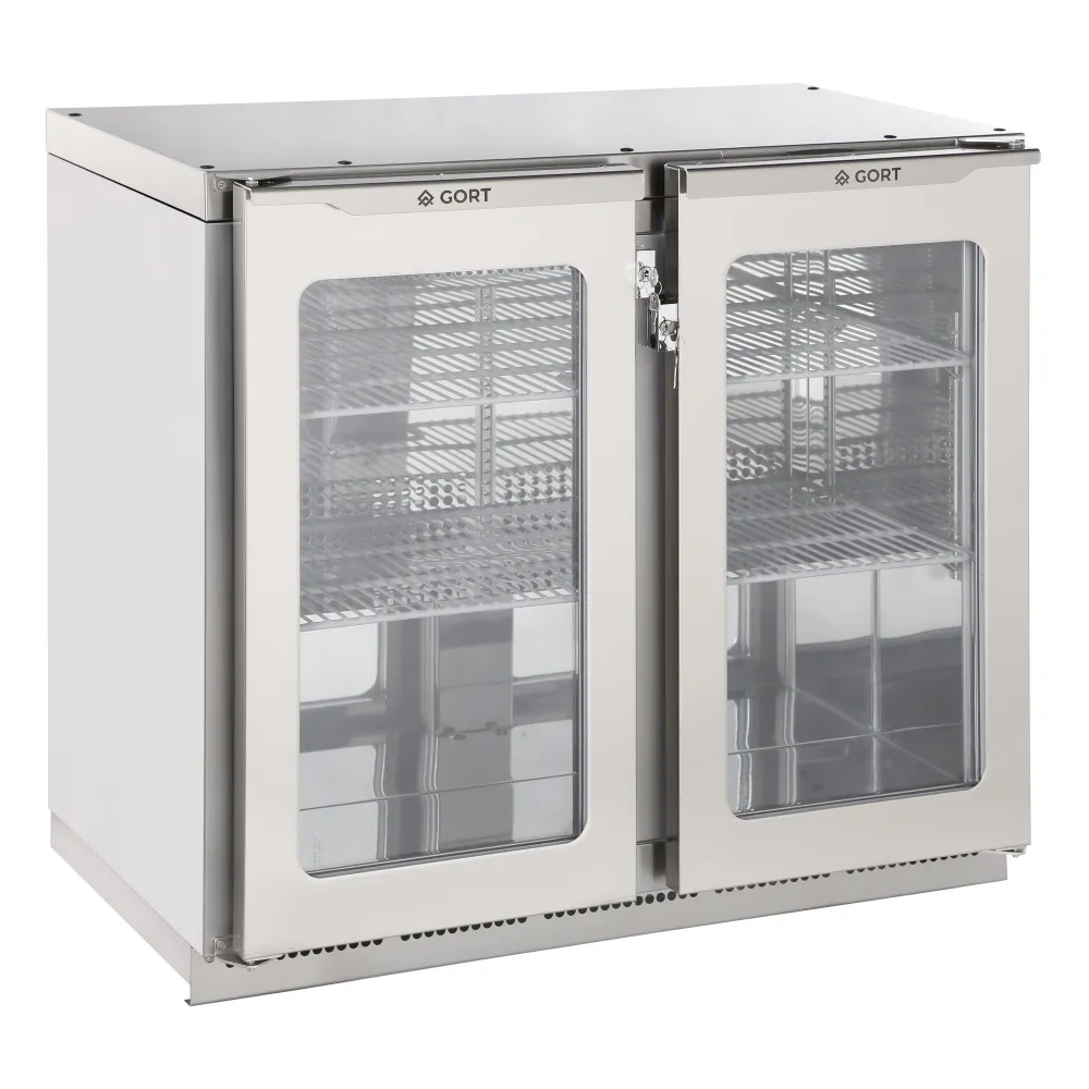 Bar cooler with 2 glass doors 139L