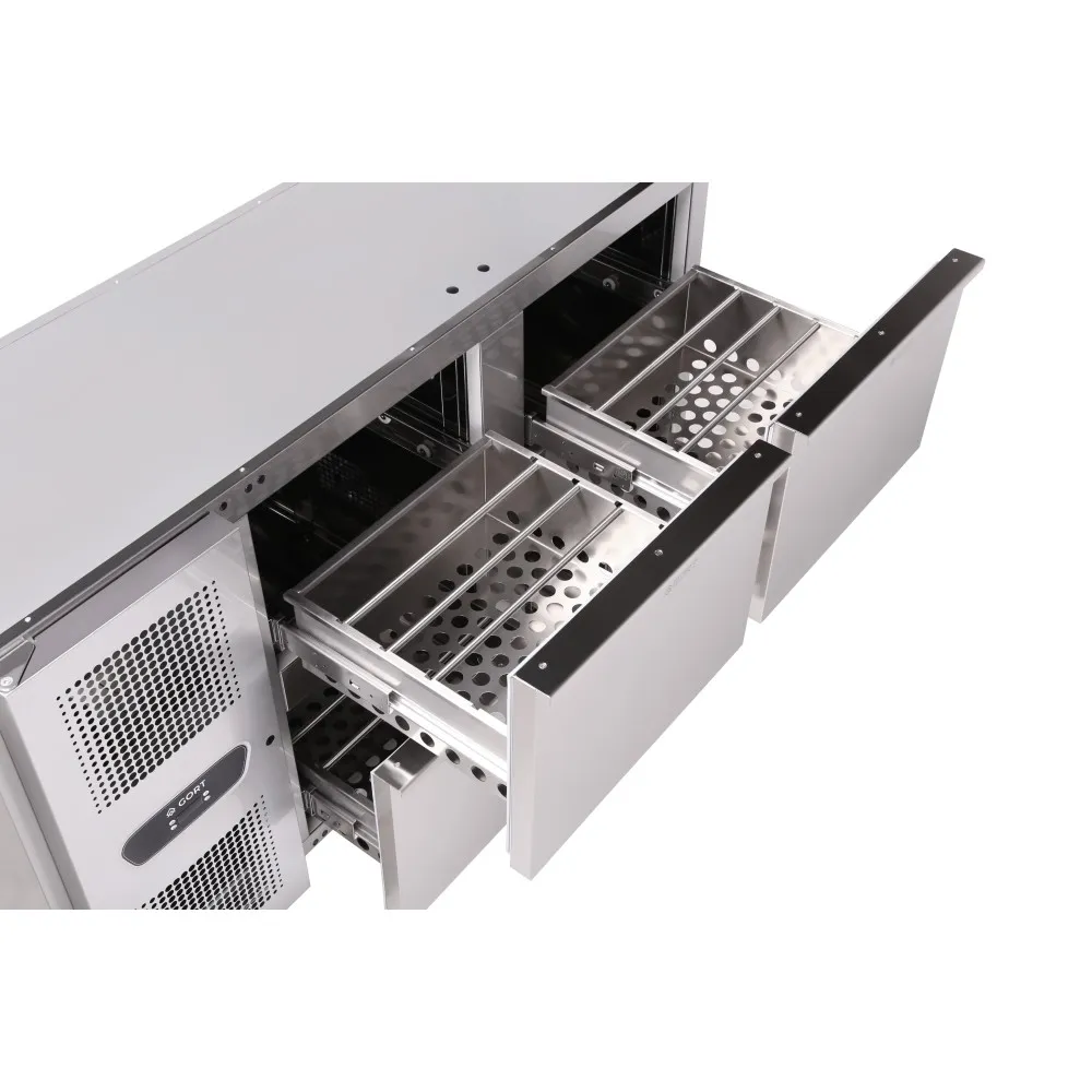 Bar cooler with 4 drawer sections 158L