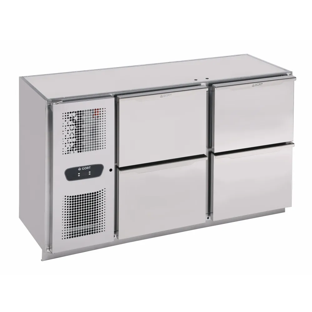 Bar cooler with 4 drawer sections 158L