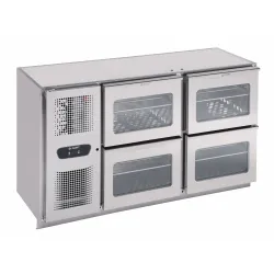 Bar cooler with glass drawer sections 158L