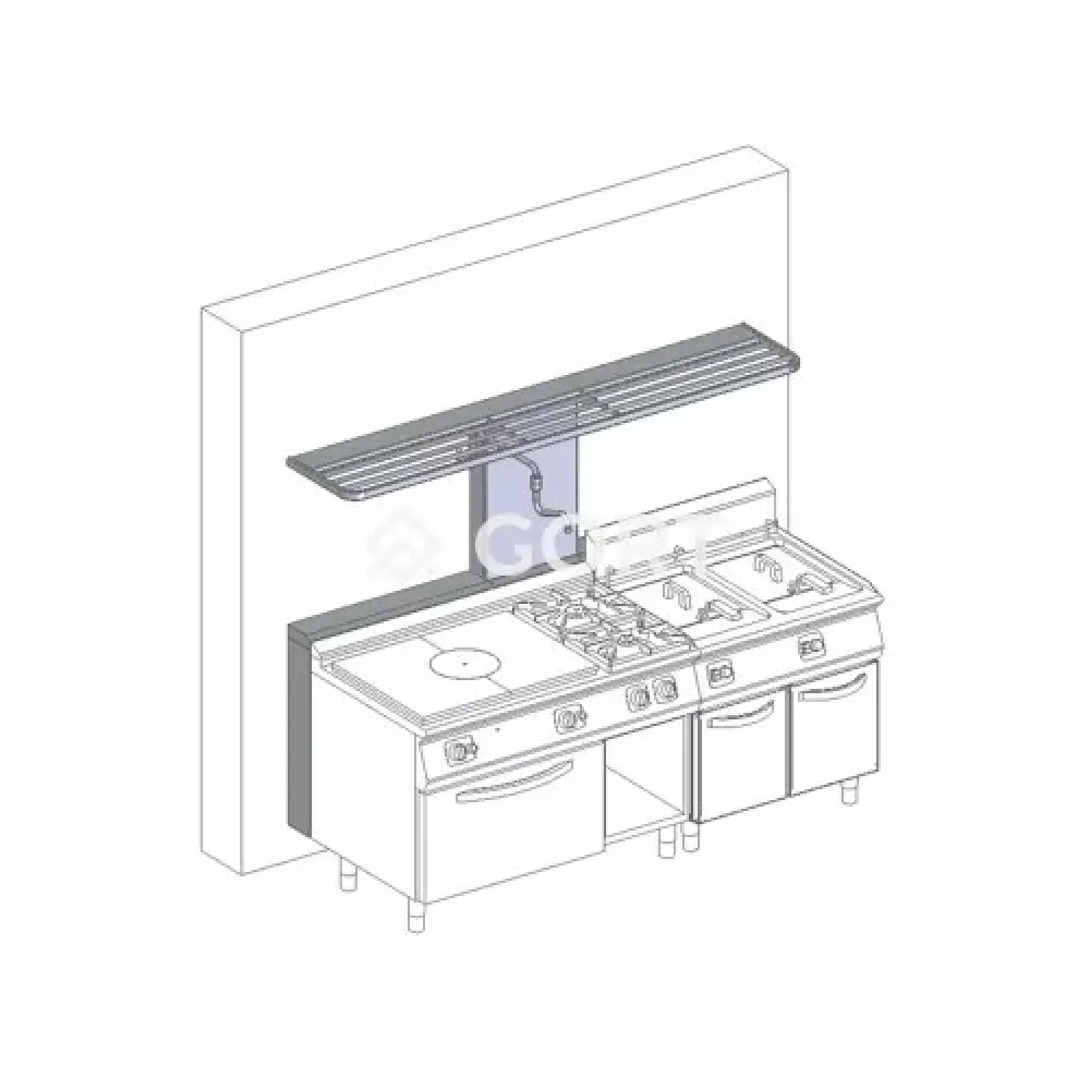 WALL - MOUNTED OVERSHELF SYSTEM FOR KITCHEN ACCESSORIES 1600 x 400 mm