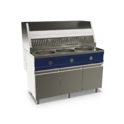 Gas fryer 3 x 13 liters on base with door