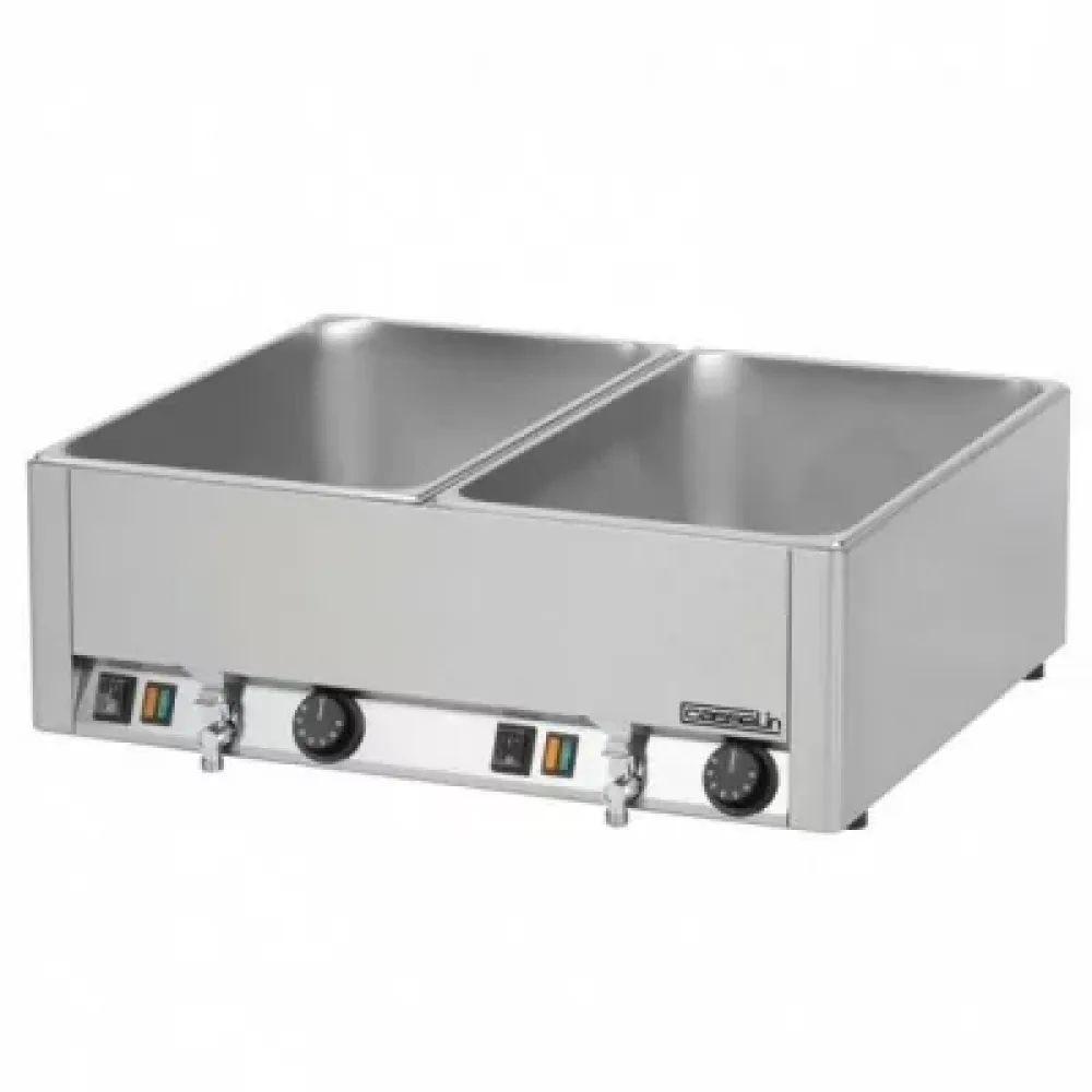 Chafing dish 2 GN1/1 with 2 drain taps