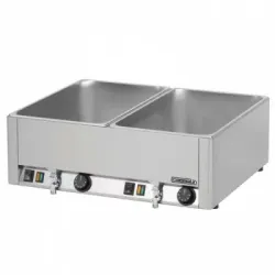 Chafing dish 2 GN1/1 with 2 drain taps