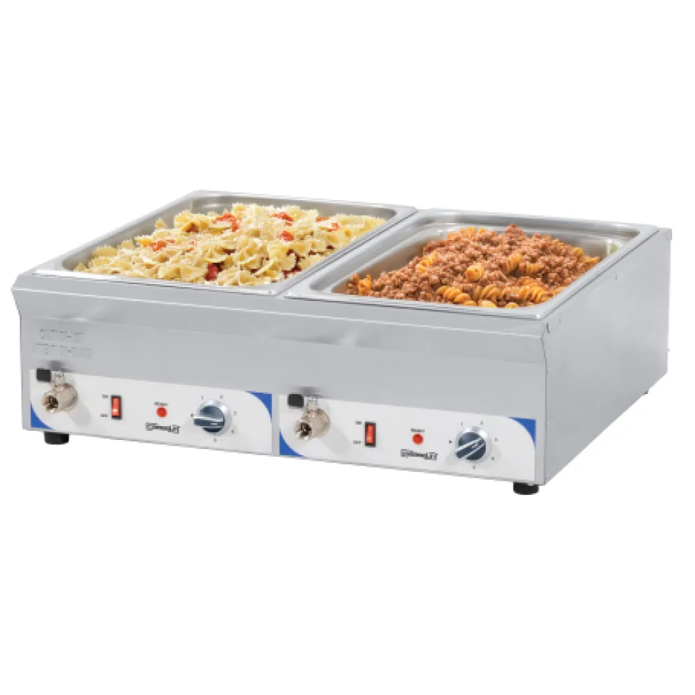 Chafing dish 2 GN1/1 - 100mmwith 2 drain taps