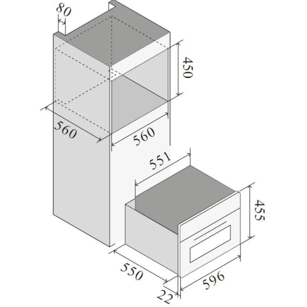 Built-in blast chille Ilve BC645SNTC 40L