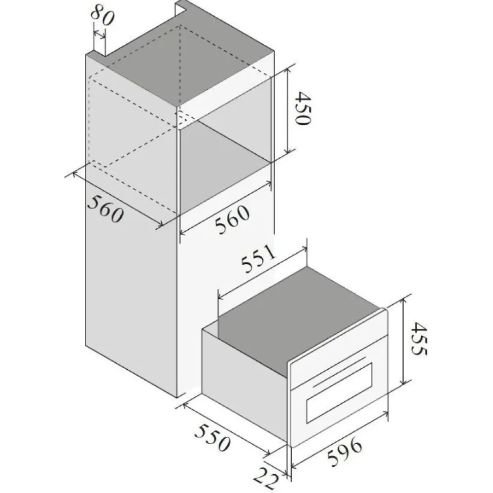 Built-in blast chille Ilve BC645SLTC 40L