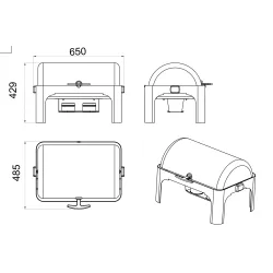 Round chafing dish Roll-Top with pans CD6505