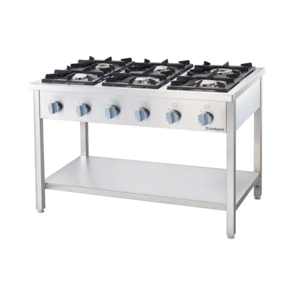 Gas cooker with 6 burners 1200 32,5 kW
