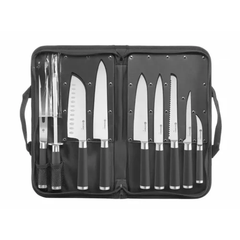 Set of stainless steel knives, 9 pcs
