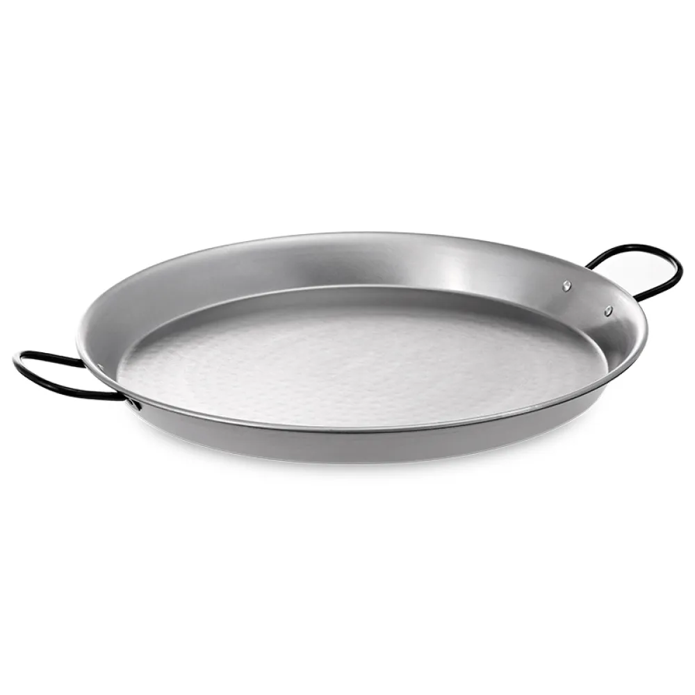 Paella pan from polished steel 115 cm