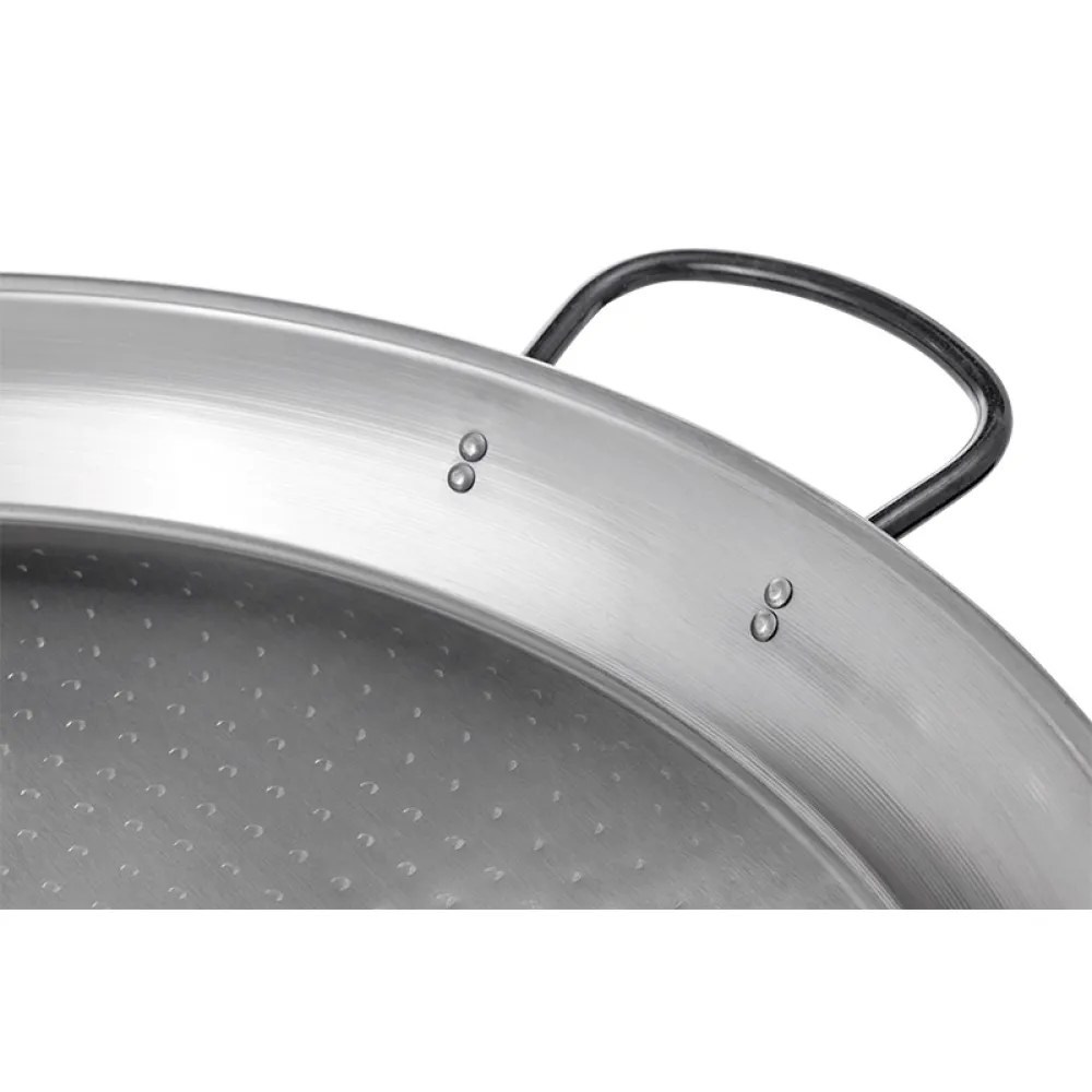 Paella pan from polished steel 115 cm