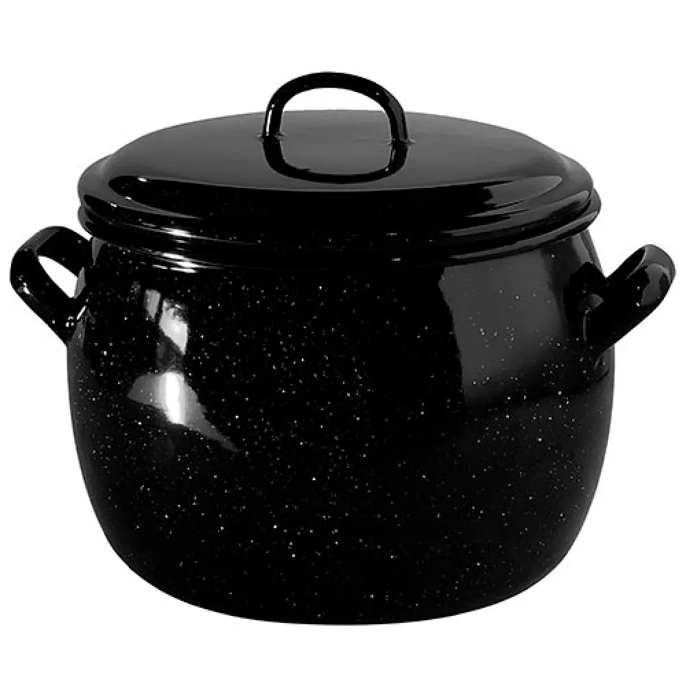 Enameled domed pot with lid 24cm