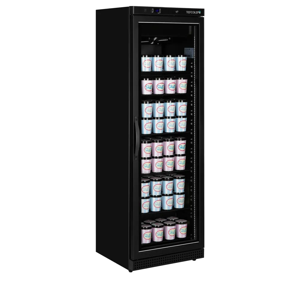 Freezer UF 340 liters with glass doors, black