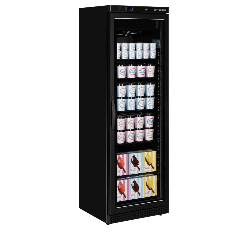 Freezer UF 340 liters with glass doors, black