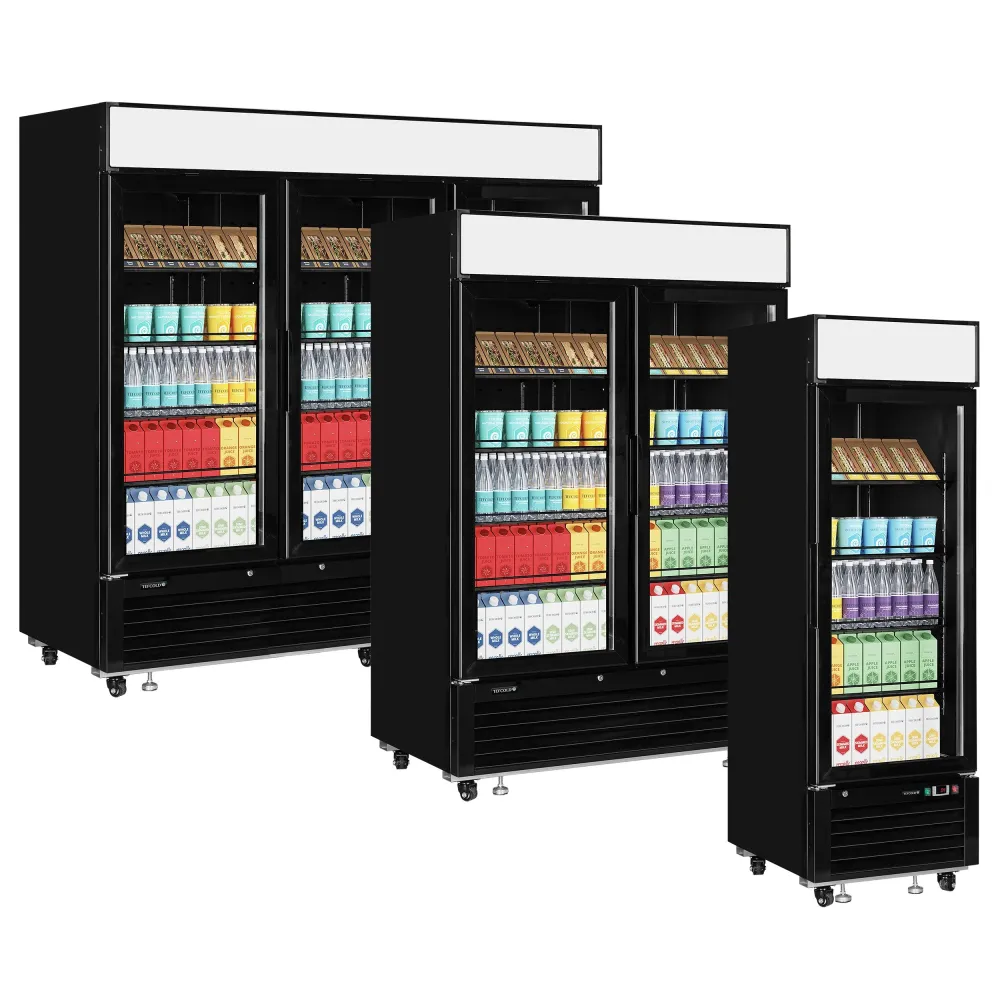 Display freezer 405 liters, black